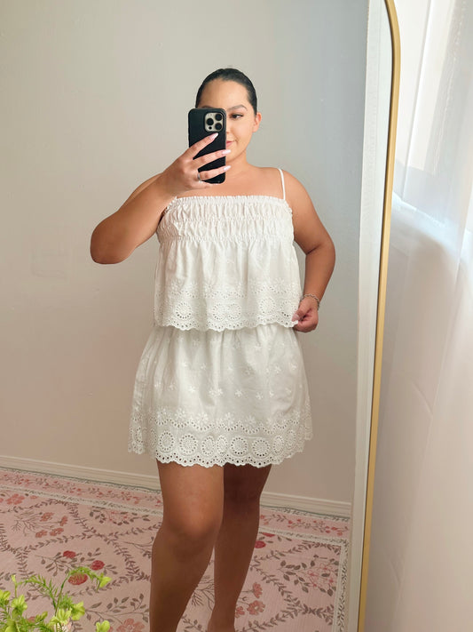 The Eyelet Ruffle Smocked Set