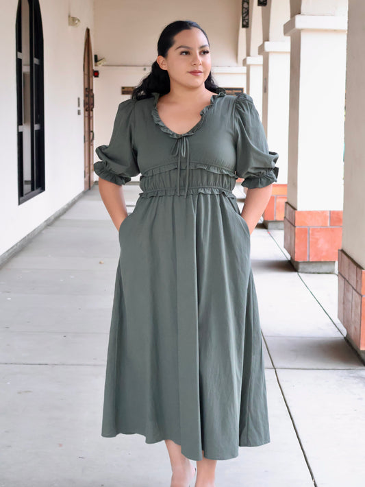 Hannah V-Neck Drop Maxi Dress