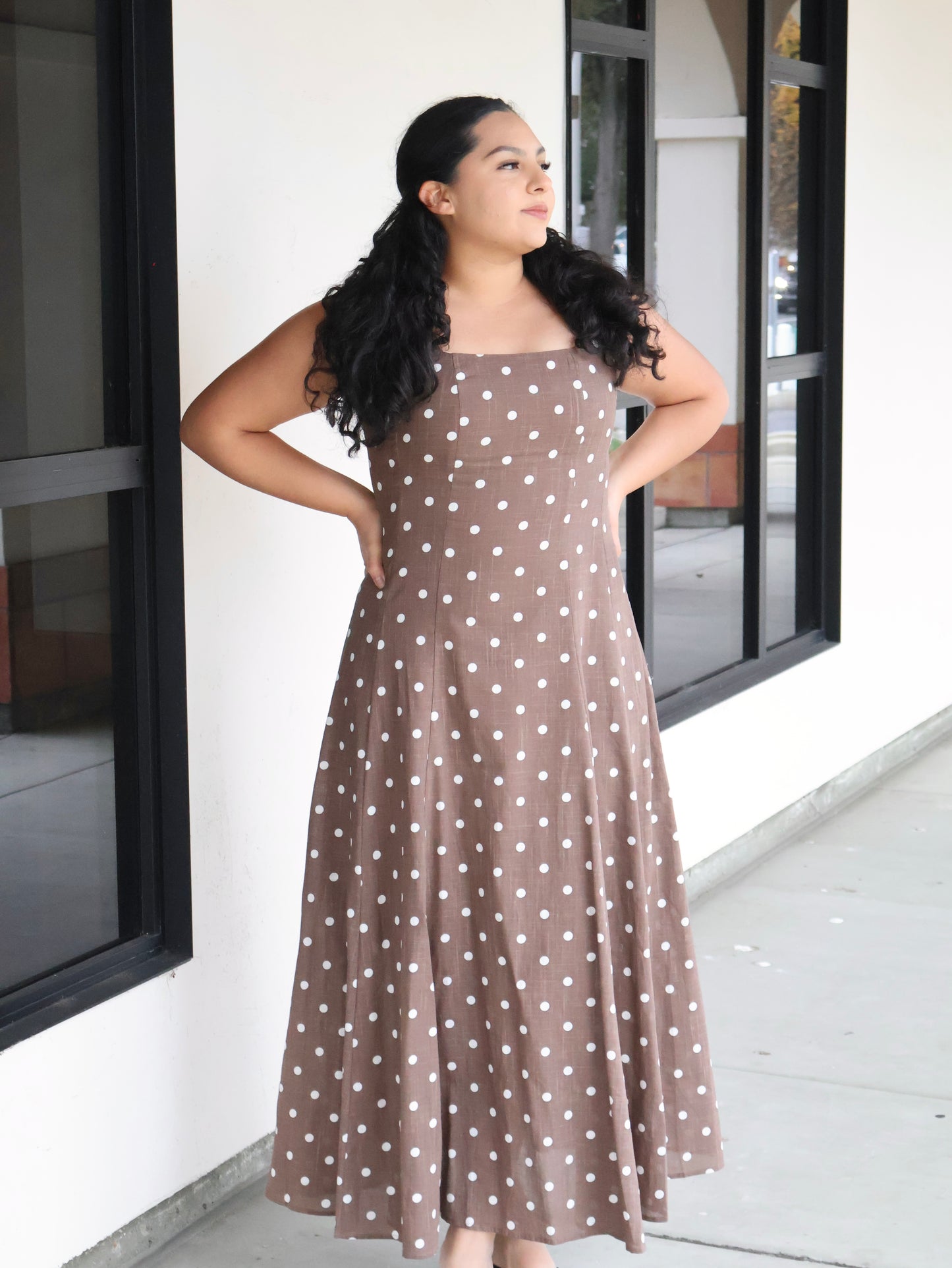 Rebekah Polka Dot Printed Woven Maxi Dress