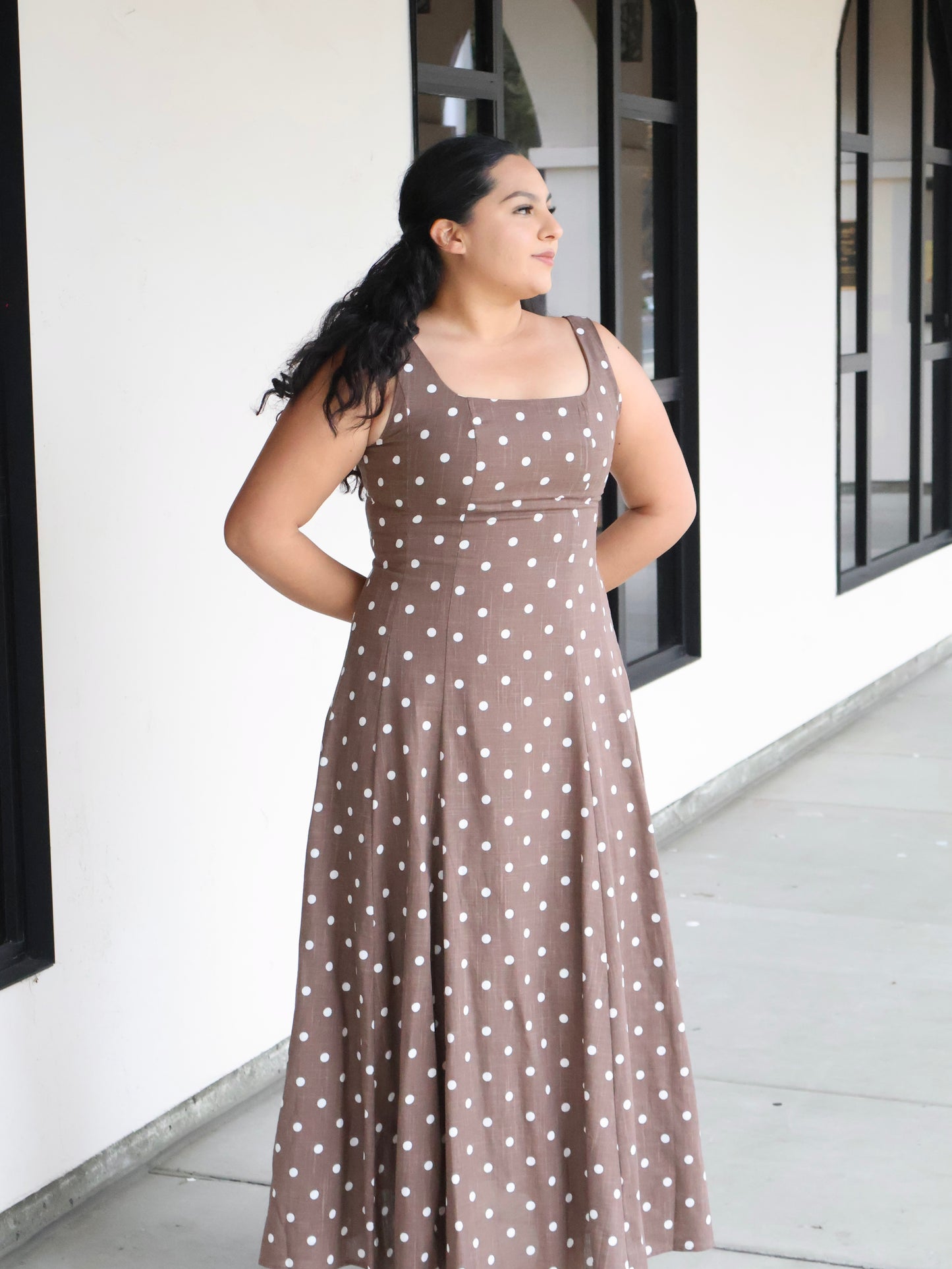 Rebekah Polka Dot Printed Woven Maxi Dress