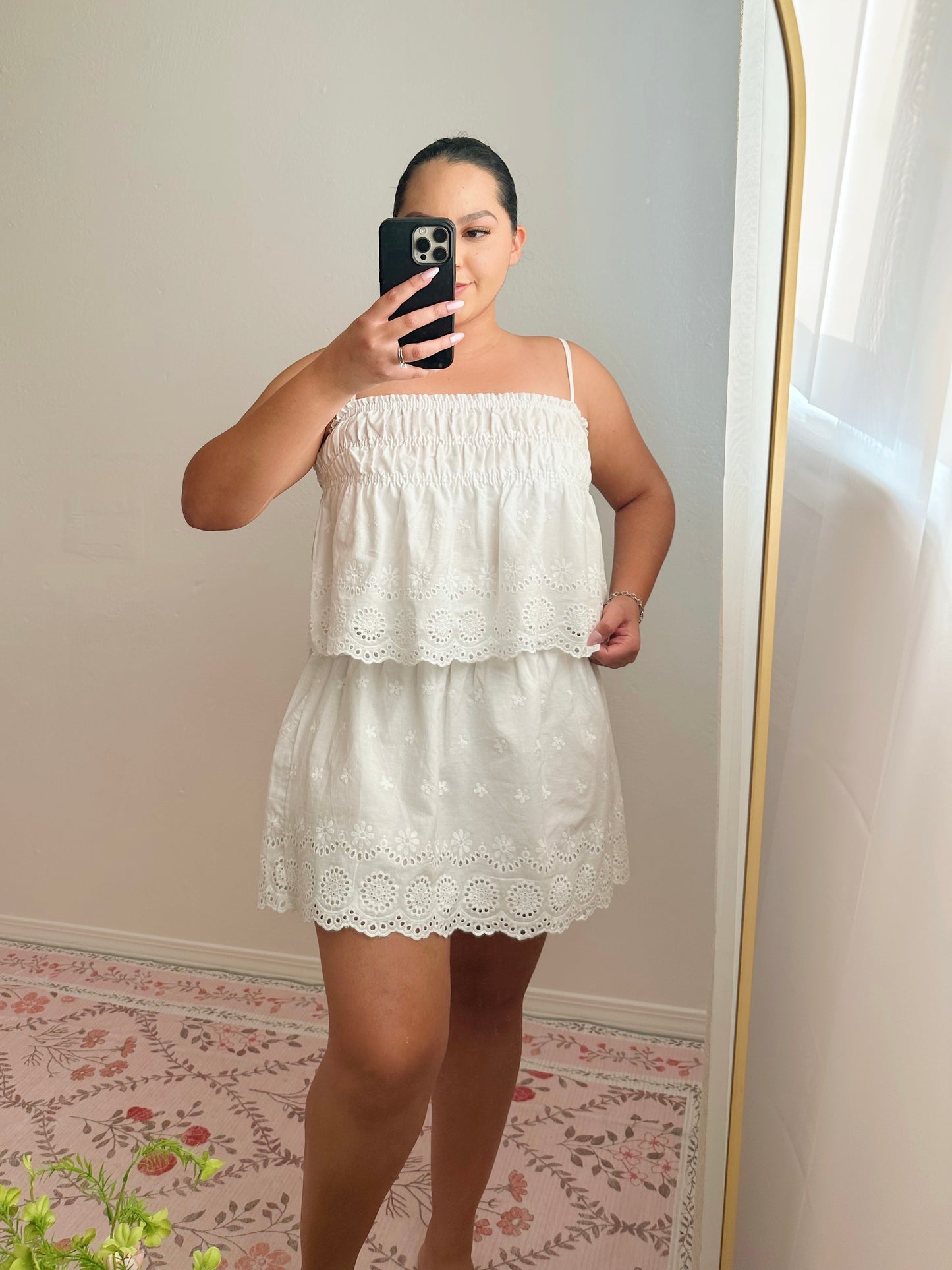 The Eyelet Ruffle Smocked Set