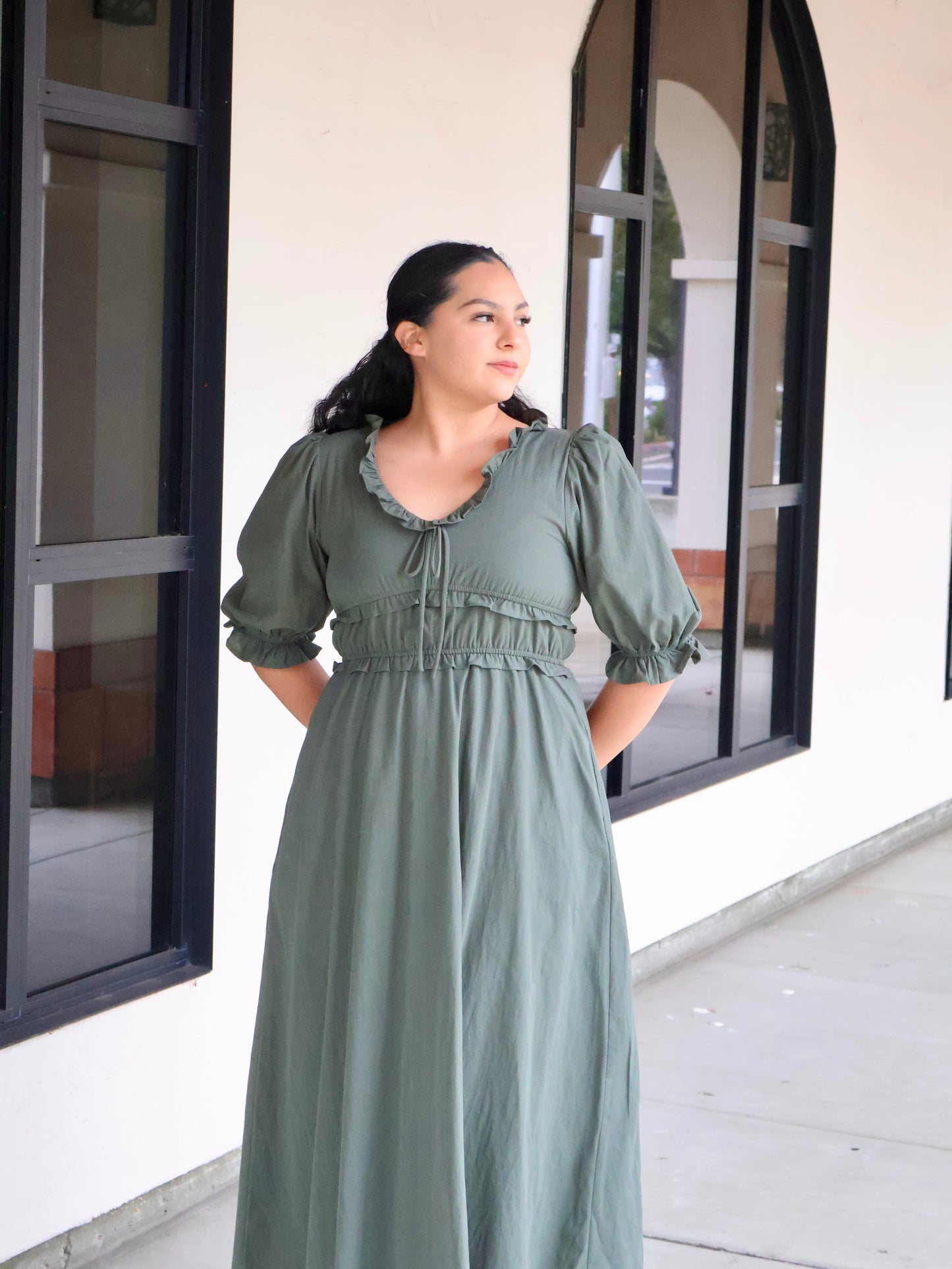Hannah V-Neck Drop Maxi Dress