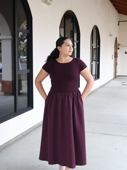 Selah Round Neck Short Sleeve Midi Dress