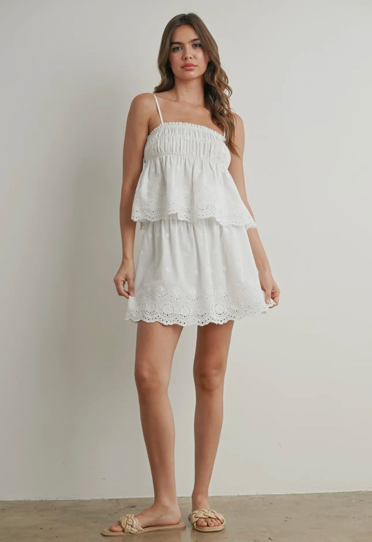 The Eyelet Ruffle Smocked Set
