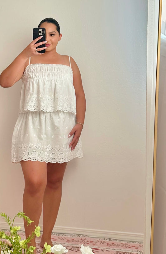 The Eyelet Ruffle Smocked Set